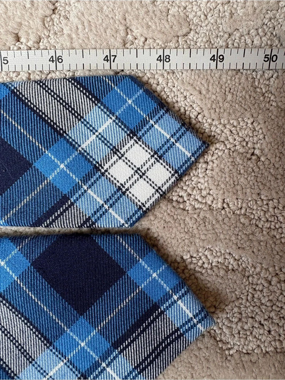 Land’s End Clear Blue Plaid Uniform Neck Tie-Set of 2